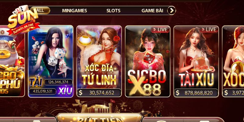 Ảnh Tài Xỉu Sunwin - Minh Họa Chân Thực Sân Chơi Xanh Chín 14 Dễ dàng tìm kiếm biểu tượng game tài xỉu ở trang chủ